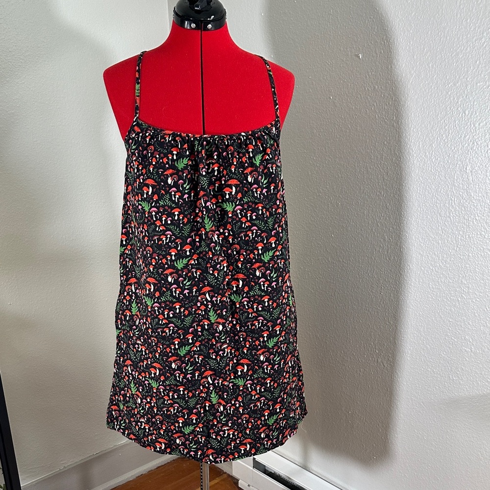 Printfresh Black and Red Mushroom Print Pajama Nightgown